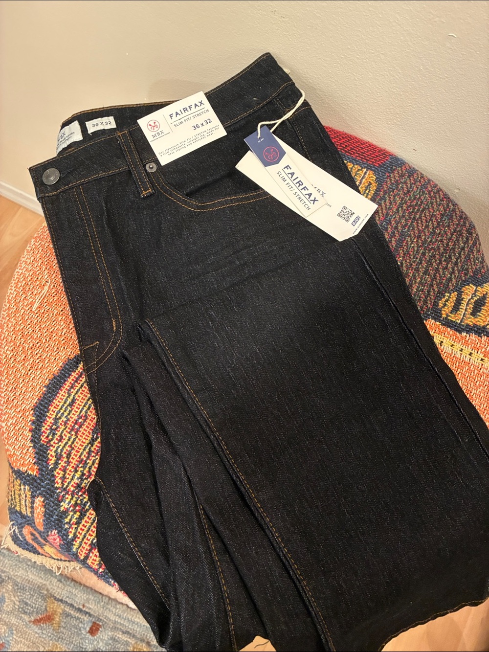 Fairfax Slim Straight Jeans for Men - Dark Indigo 36*32 new